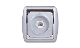 Розетка Дельта телефонная серебро СП