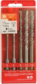 Набор буров SDS-plus КАЛИБР НБ-5 для перфораторов из 5 штук