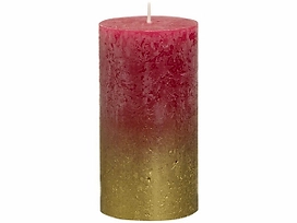 Декоративная свеча Bolsius Rustic столбик бордовая 13х6.8 см