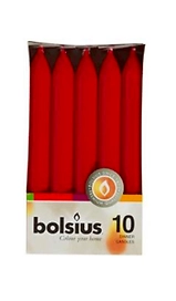 Свеча столовая Bolsius красная 170 х 20 мм 10 штук