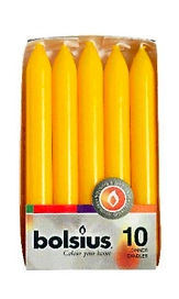 Свеча столовая Bolsius желтая 170 х 20 мм 10 штук