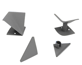 Комплект торцевых заглушек для плинтуса рифленый 1 шт