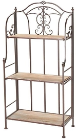 Стеллаж-подставка для растений прямоугольный из металла и дерева 60x31x122 см