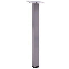 Ножка мебельная Larvij металлическая квадратная серебро 25х25х300