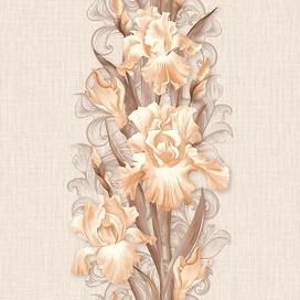 Бумажные обои Пермские обои Ирис 1031-01 бежево-оранжевые 0,53х10,05 м