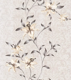 Бумажные обои Лилианна 9С6К-12 белые 0,53х10,05 м