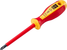 Отвертка универсальная LUX-TOOLS PH2х100 мм с диэлектрической рукояткой