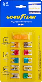 Предохранитель флажковый GOODYEAR мини 5-30 А 10 шт