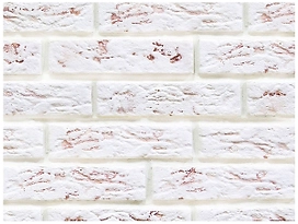 Гипсоцементная плитка Casa Vaga под кирпич белая с патиной 21х5 см