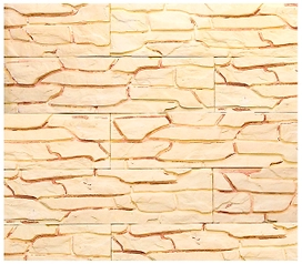 Гипсоцементная плитка Casa Vaga Пласт камень желтая с патиной 33х8,5 см