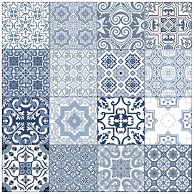 Керамическая плитка АТЕМ Izmir синяя 40х40 см