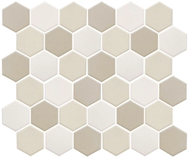 Керамическая мозаика StarMosaic LB Mix ANTISLIP Hexagon бежевая 32,5х28,2 см
