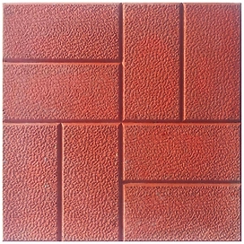 Бетонная плитка Белая река 8 кирпичей красная 40х40 см