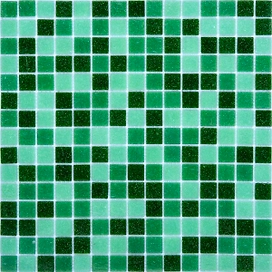 Стеклянная мозаика зеленая 32,7х32,7 см