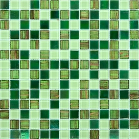 Стеклянная мозаика светло-зеленая 30,6х30,6 см