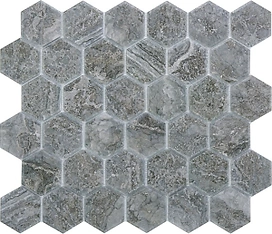 Керамическая мозаика Соты темно-серая 28,2х32,5 см