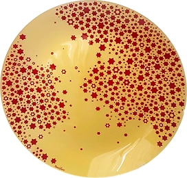 Тарелка обеденная NiNaGlass "Эстер" золотой-красный 30 см