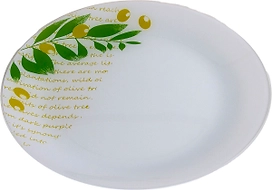 Тарелка обеденная NiNaGlass Олива 30 см стекло белый