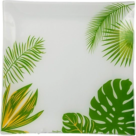 Тарелка обеденная NiNaGlass Тропики 30 см стекло белый