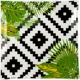 Тарелка десертная NiNaGlass Тропики 20 см стекло белая