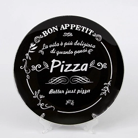 Тарелка обеденная NINA GLASS 30 см стеклянная черная