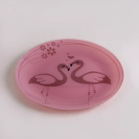 Тарелка обеденная NINA GLASS стеклянная 26 см розовый