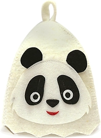 Шапка для бани ГлавБаня Панда войлок 29x24 см