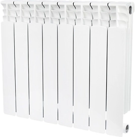 Радиатор биметаллический STOUT Space 500 8 секций боковое подключение RAL9016