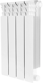 Радиатор биметаллический STOUT Space 500 4 секции нижнее правое подключ. RAL9016