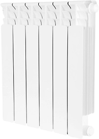 Радиатор биметаллический STOUT Space 500 6 секций нижнее правое подключ. RAL9016