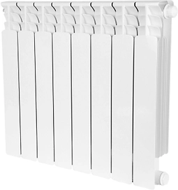 Радиатор биметаллический STOUT Space 500 8 секций нижнее правое подключ. RAL9016