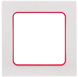 Рамка EKF Стокгольм 1-местная белая с линией цвета красный
