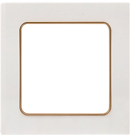 Рамка EKF Стокгольм 1-местная белая с линией цвета шампань