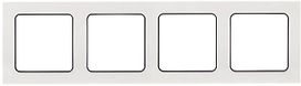 Рамка EKF Стокгольм 4-местная белая с линией цвета черный
