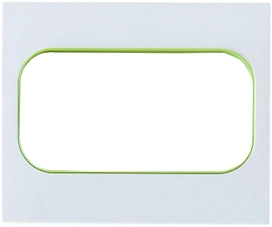 Рамка EKF Стокгольм для розетки 2-местная белая с линией цвета зеленый