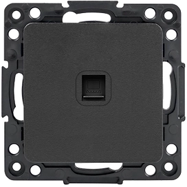 Розетка EKF Стокгольм RJ-45 1-местная черный