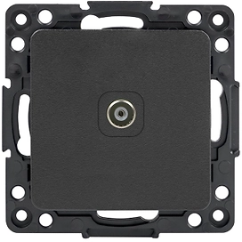 Розетка EKF Стокгольм TV 1-местная 75Ом 5-862МГц черная