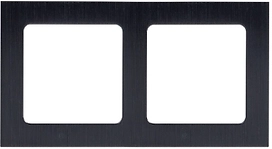 Рамка EKF Стокгольм 2-местная металлическая черная