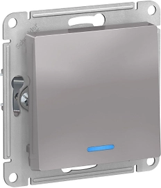 Выключатель Schneider Electric AtlasDesign 1 клавиша с индикатором алюминий