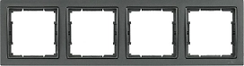 Рамка 4 мест. квадратная IEK BOLERO Q1 РУ-4-БА антрацит