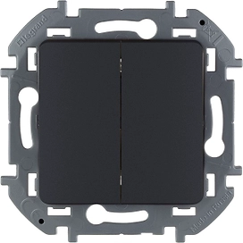 Выключатель двухклавишный LEGRAND INSPIRIA Антрацит