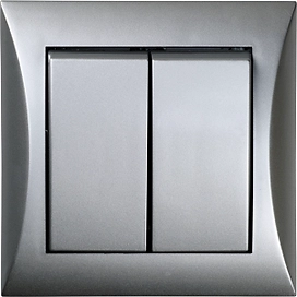 Выключатель OBI Ariadne 2 клавиши серебристый