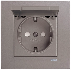 Розетка Viko Novella с заземлением антрацит