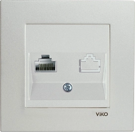 Розетка Viko Novella белый металлик