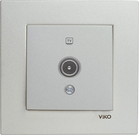 Розетка Viko Novella белый металик