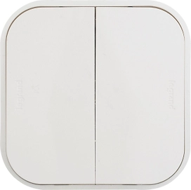 Выключатель Legrand Quteo двухклавишный IP 20 белый