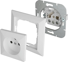 Розетка OBI Julietta  1 пост с крышкой белая