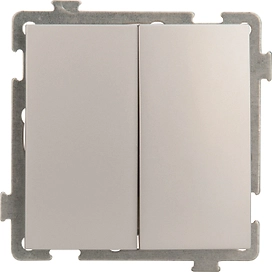 Выключатель прjходной OBI Maribo 2 клавиши серебро