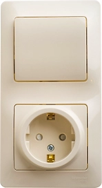 Комбинированный блок Schneider Electric Glossa бежевый