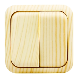 Выключатель WOOD 311735 2 клавиши серийный дуб